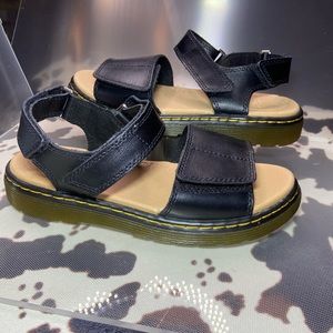Women dr marten gladiator Velcro leather sandals with rubber gum soles.